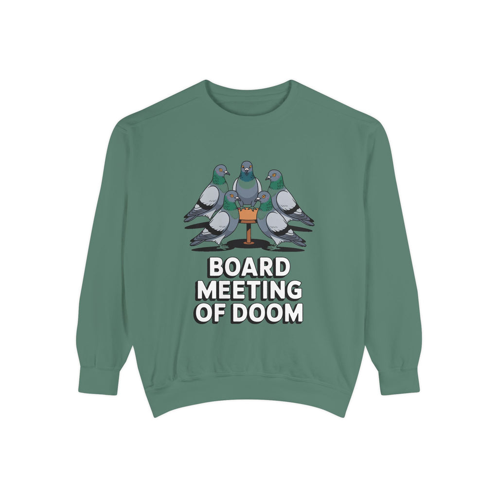 Funny Pigeon Sweatshirt, Board Meeting Of Doom Crewneck, Office Humor Bird Gift, Funny Coworker Sweater