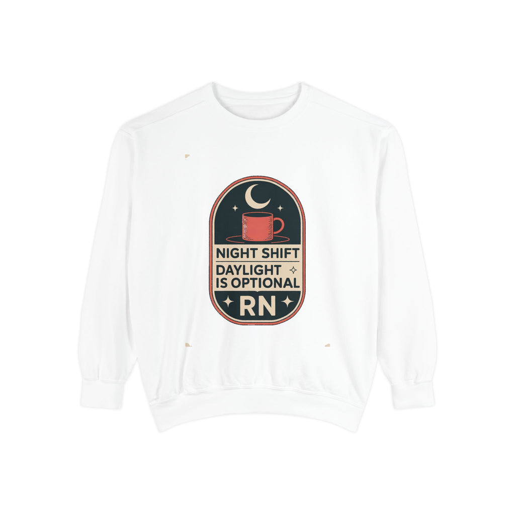 Night Shift Nurse Sweatshirt, RN Gift, Daylight Is Optional Crewneck, Funny Nurse Sweatshirt, Night Shift Nurse Gift, Role Based Nurse Humo…
