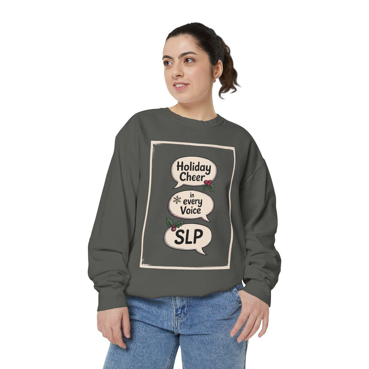 SLP Christmas Sweatshirt, Holiday Cheer In Every Voice, Speech Language Pathologist Gift, SLP Crew Christmas Shirt, Speech Therapist Holida…