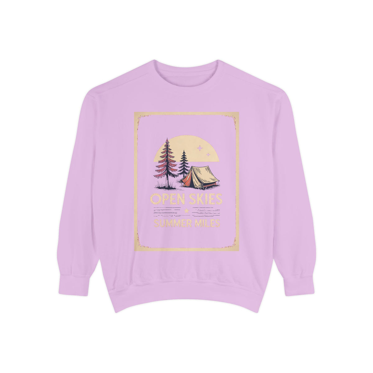 Camping Sweatshirt, Fourth of July Gift, Open Skies Summer Miles Crewneck, 4th of July Camping Tee, Patriotic Outdoor Sweatshirt, Camper Gi…