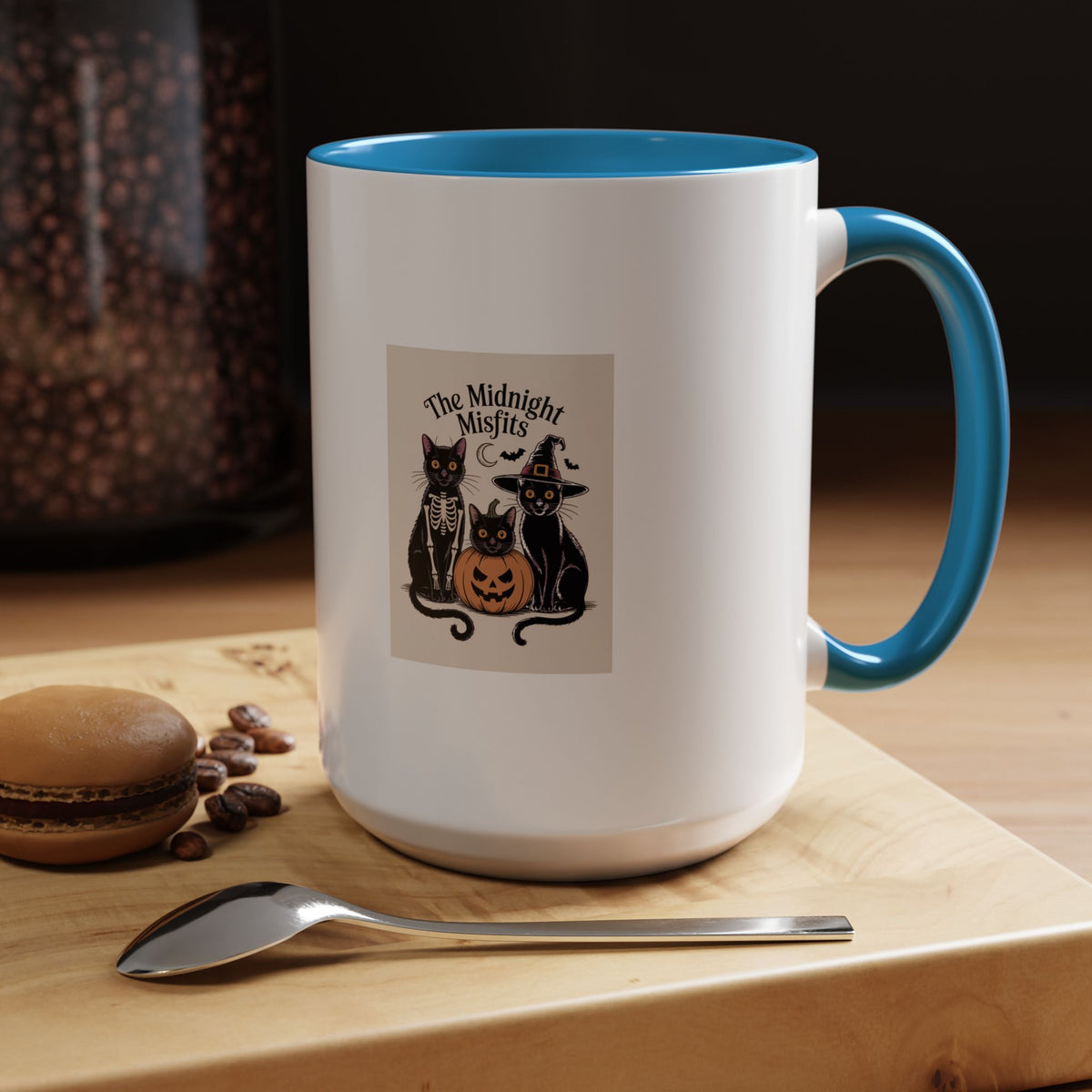 Funny Black Cats Halloween Mug, Vintage Cat Costume Coffee Mug, Spooky Season Cat Lover Gift, Halloween Ceramic Accent Cup