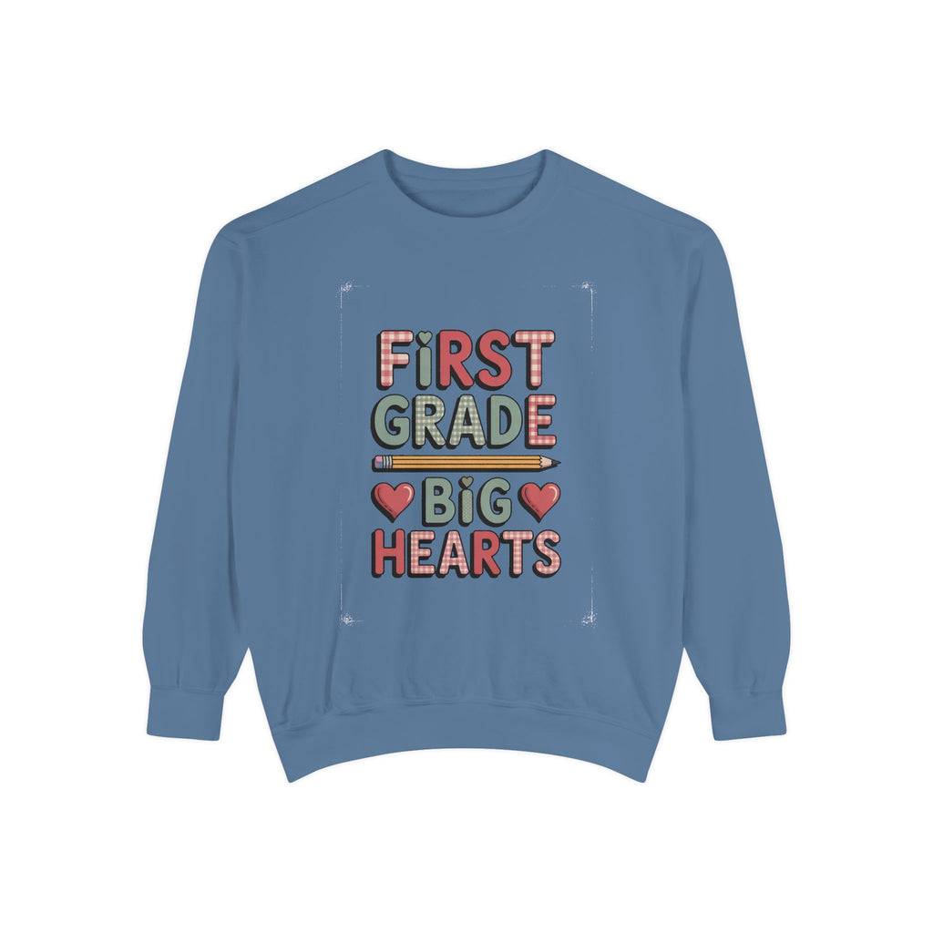 First Grade Teacher Sweatshirt, Big Hearts Valentine's Day Shirt, 1st Grade Teacher Valentine Gift, Teacher Appreciation Crewneck, Cute Val…