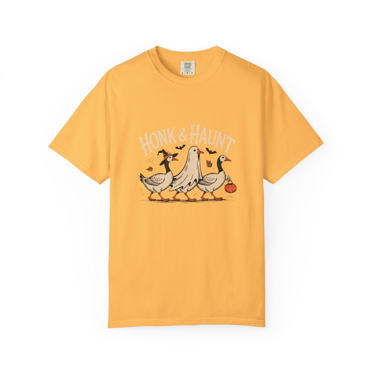 Honk & Haunt Geese Halloween Shirt, Funny Goose Halloween Tee, Vintage Spooky Season T-Shirt, Witch Ghost Goose Gift