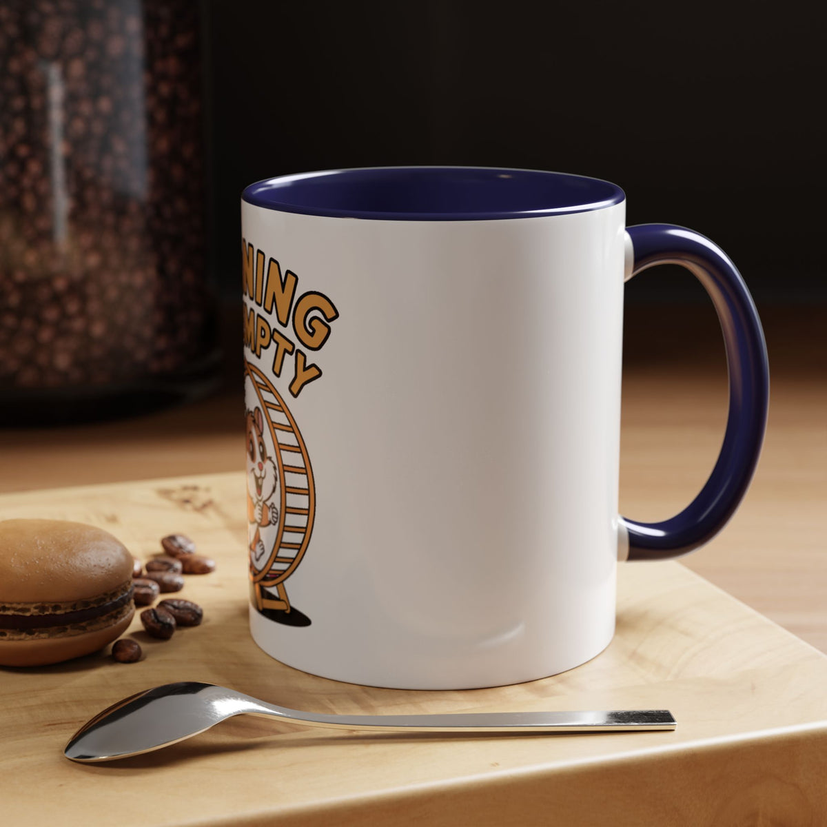 Running On Empty Hamster Mug, Funny Tired Hamster Coffee Cup, Cute Exhausted Wheel Runner Gift, Sarcastic Coffee Mug for Coworker