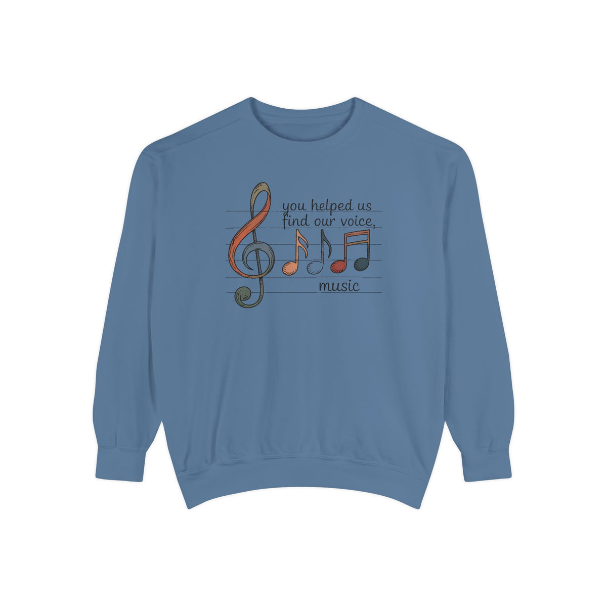 Music Teacher Sweatshirt, You Helped Us Find Our Voice, Teacher Appreciation Gift, Choir Teacher Crewneck, Band Director Gift, Music Teache…