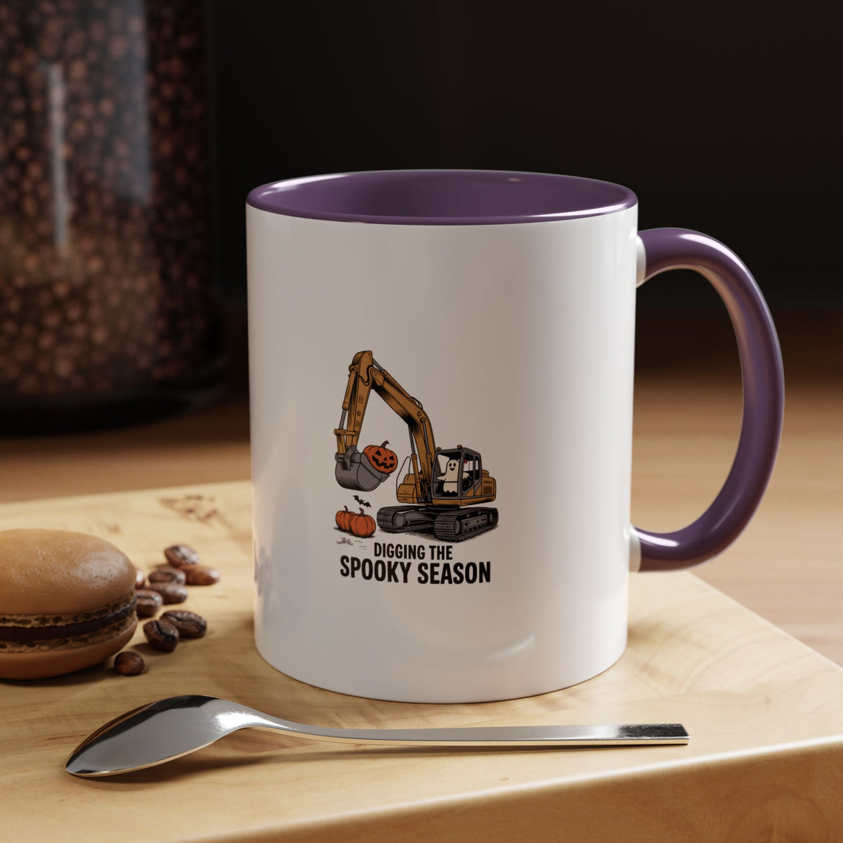 Halloween Excavator Mug, Digging The Spooky Season Coffee Cup, Funny Construction Halloween Gift, Jack-o'-Lantern Mug