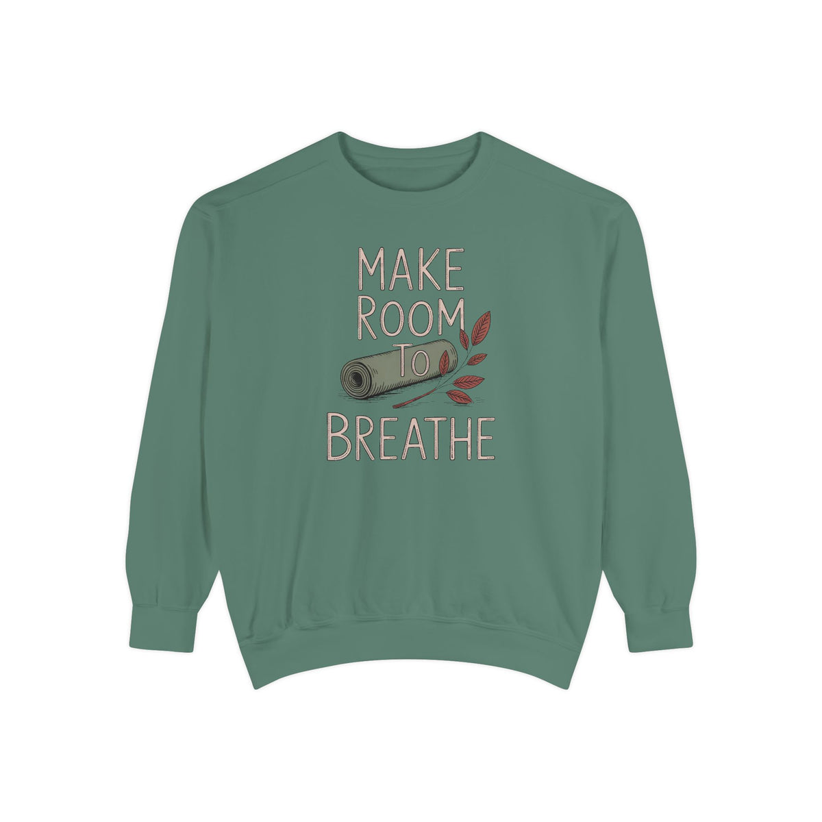 Yoga Lover Sweatshirt, Make Room To Breathe Crewneck, Yoga Hobby Gift, Embroidered Yoga Sweatshirt, Mindfulness Gift For Her, Yogi Pullover