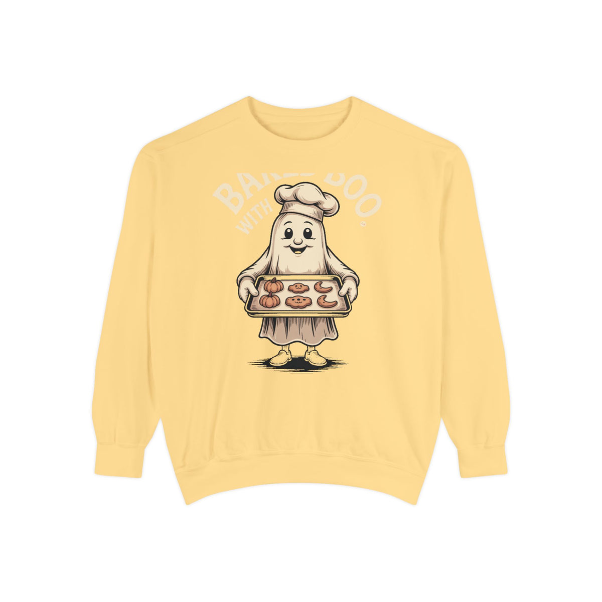 Baked With Boo Ghost Sweatshirt, Halloween Baking Crewneck, Cute Ghost Cookie Shirt, Fall Bakery Gift, Spooky Season Sweatshirt