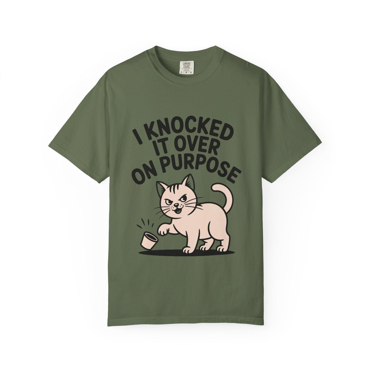 I Knocked It Over On Purpose Shirt, Funny Cat T-Shirt, Cute Cat Lover Gift, Sarcastic Cat Mom Shirt, Mischievous Cat Tee