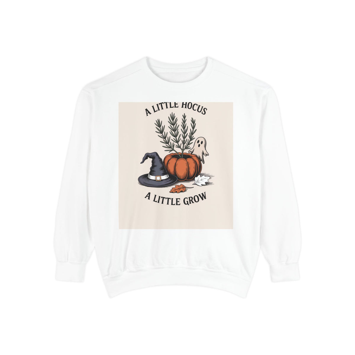 A Little Hocus A Little Grow Sweatshirt, Halloween Pumpkin Planter Crewneck, Witchy Botanical Sweatshirt, Cozy Fall Halloween Shirt