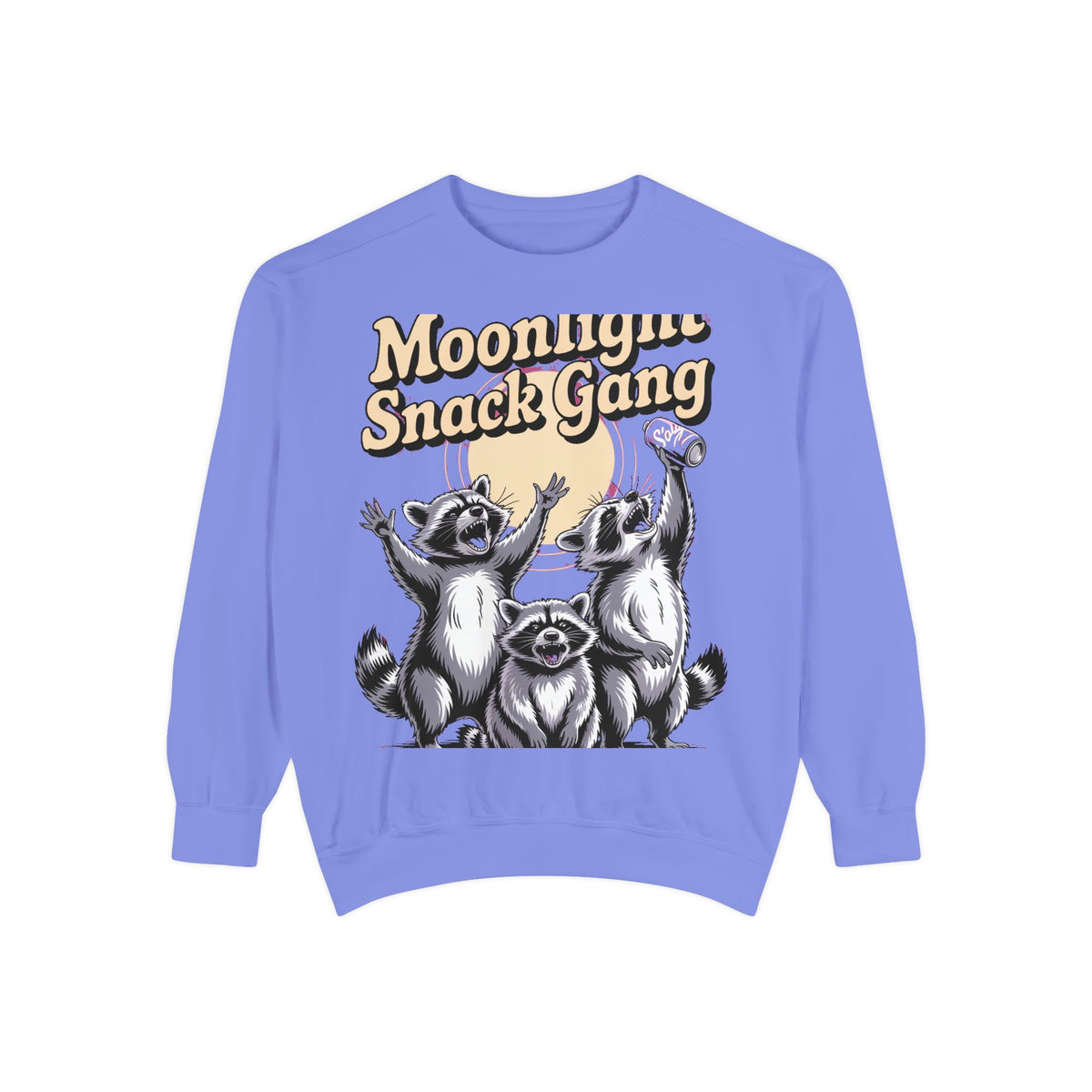 Retro Raccoon Sweatshirt, Moonlight Snack Gang Crewneck, Vintage 90s Raccoon Graphic Pullover, Funny Trash Panda Gift