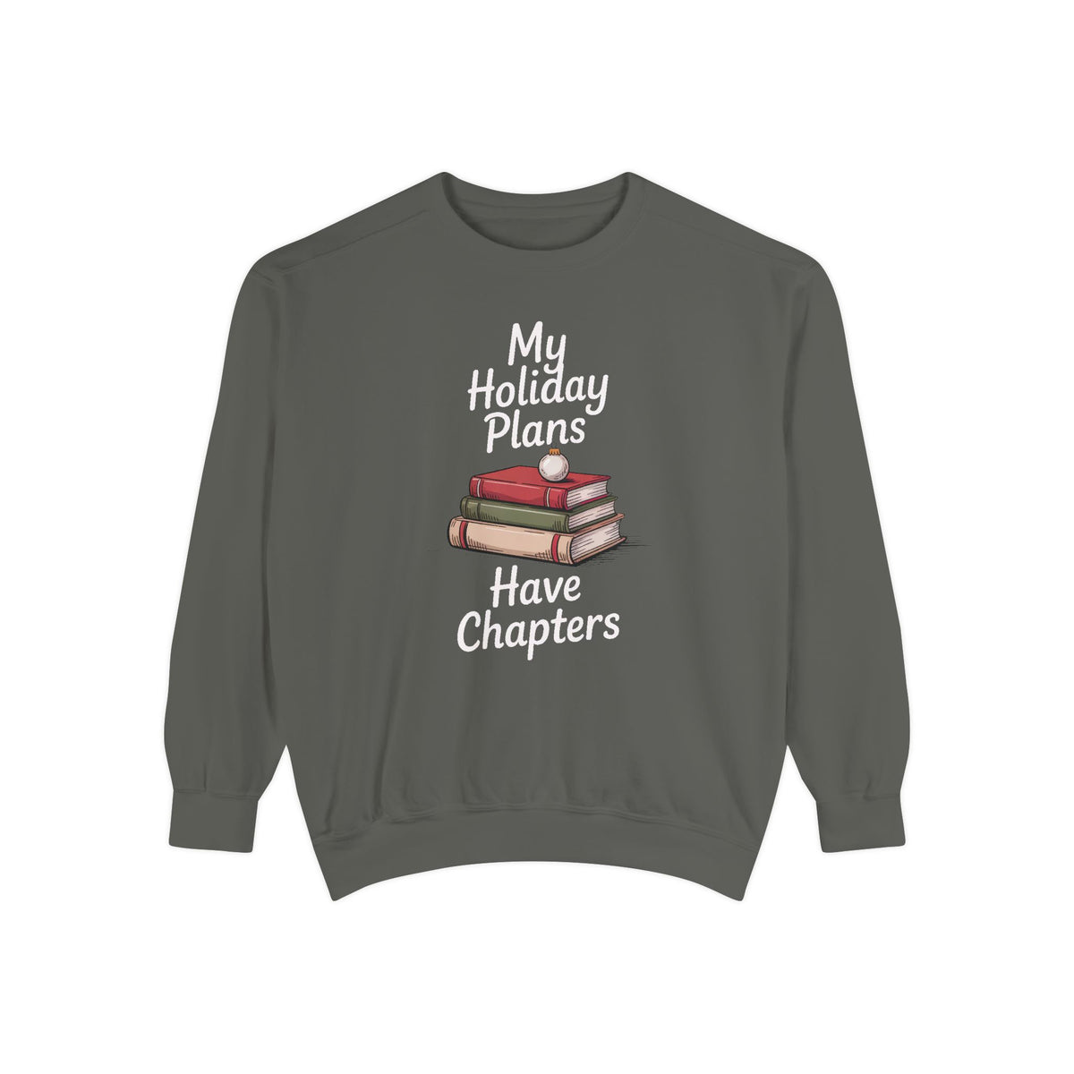 Bookish Christmas Sweatshirt, My Holiday Plans Have Chapters, Funny Book Lover Gift, Reader Christmas Crewneck, Bookworm Holiday Shirt, Boo…