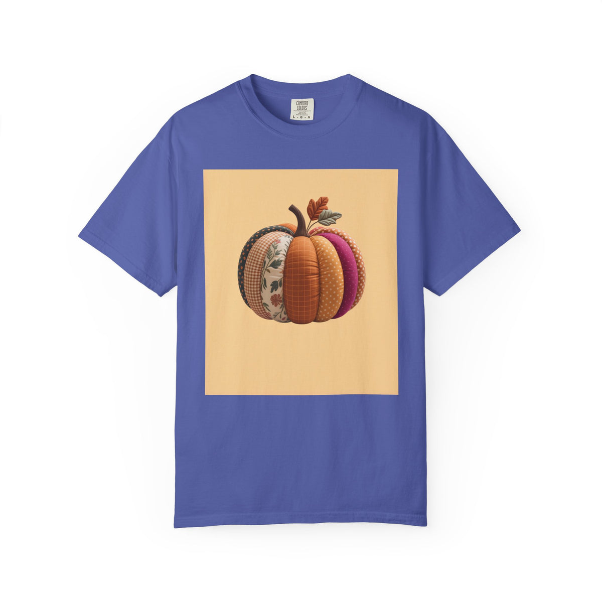 Patchwork Pumpkin T-Shirt, Cute Fall Pumpkin Halloween Shirt, Quilted Autumn Pumpkin Tee, Cozy Halloween Gift