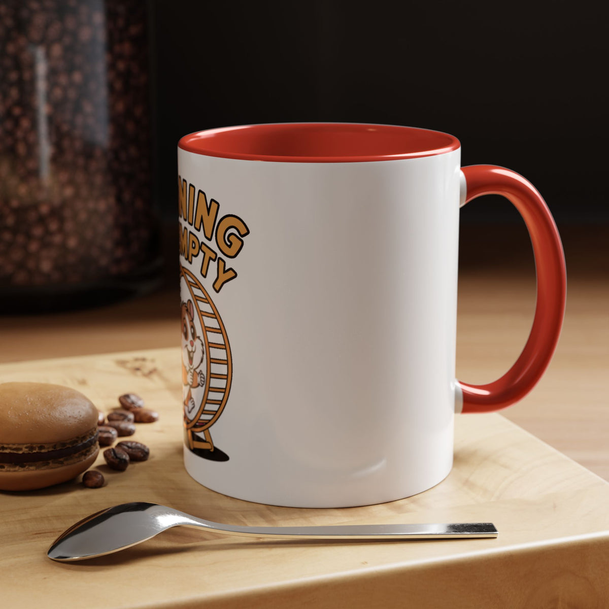 Running On Empty Hamster Mug, Funny Tired Hamster Coffee Cup, Cute Exhausted Wheel Runner Gift, Sarcastic Coffee Mug for Coworker