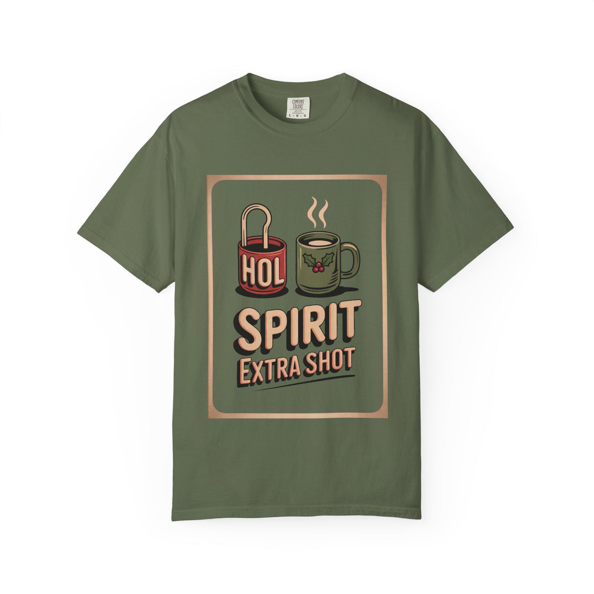 Coffee Lover Christmas Shirt, Holiday Spirit Extra Shot Tee, Funny Christmas Coffee Gift, Retro Diner Coffee Shirt, Coffee Addict Holiday T…