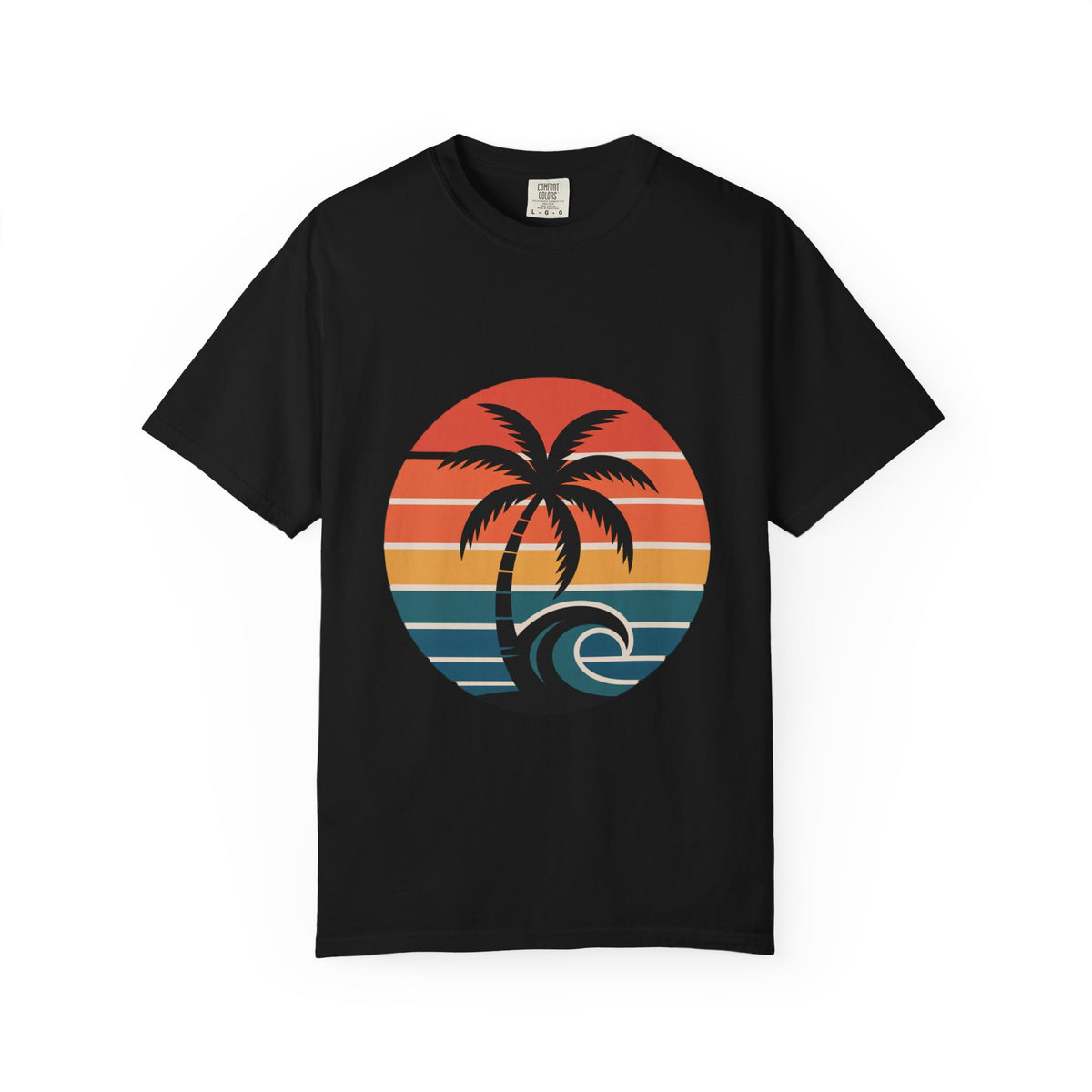 Salt Air Messy Hair Beach Shirt, Retro Sunset Badge T-Shirt, Vintage Palm Tree Wave Tee, Summer Vacation Gift
