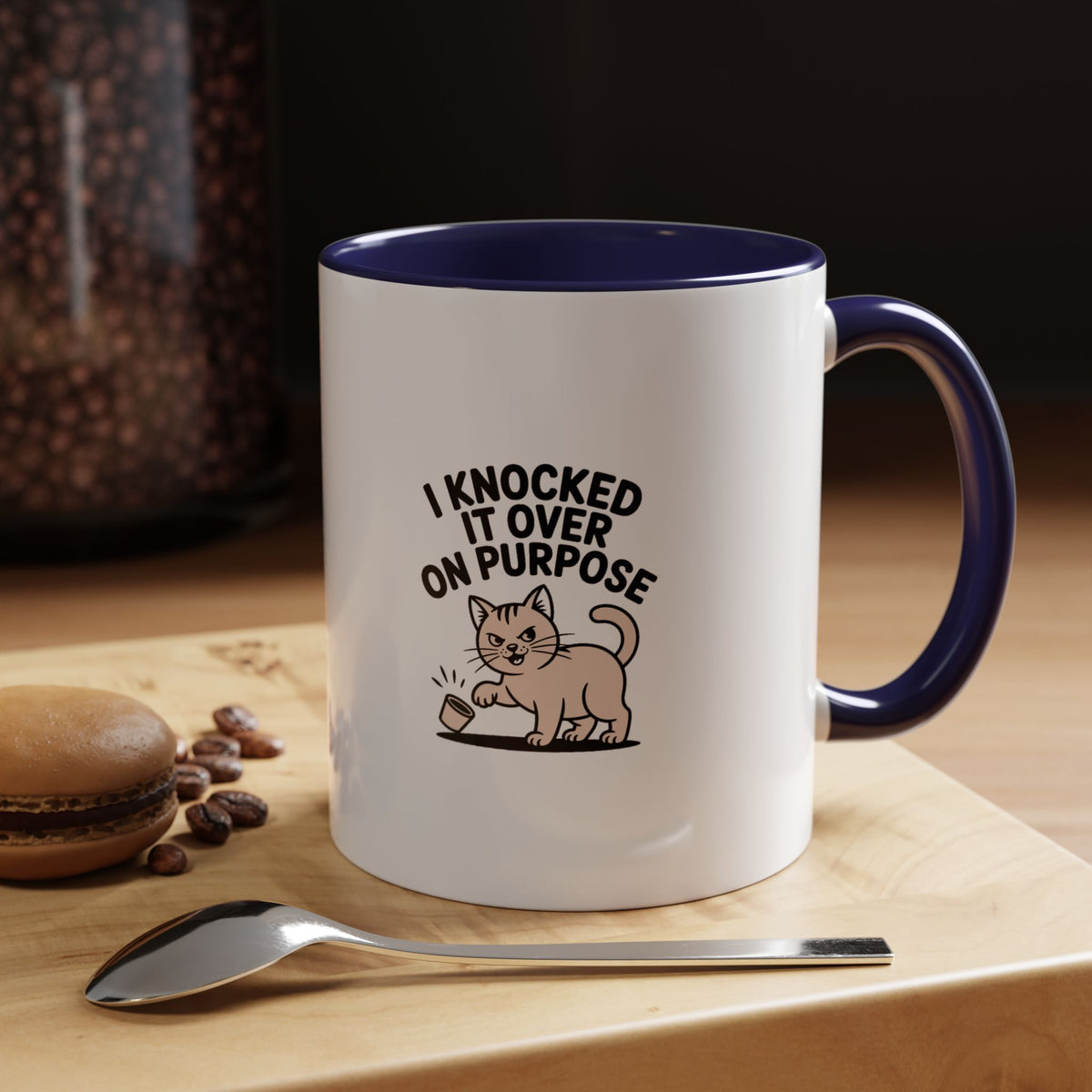 I Knocked It Over On Purpose Mug, Funny Cat Coffee Mug, Cute Cat Lover Gift, Sarcastic Cat Mug, Mischievous Cat Ceramic Mug