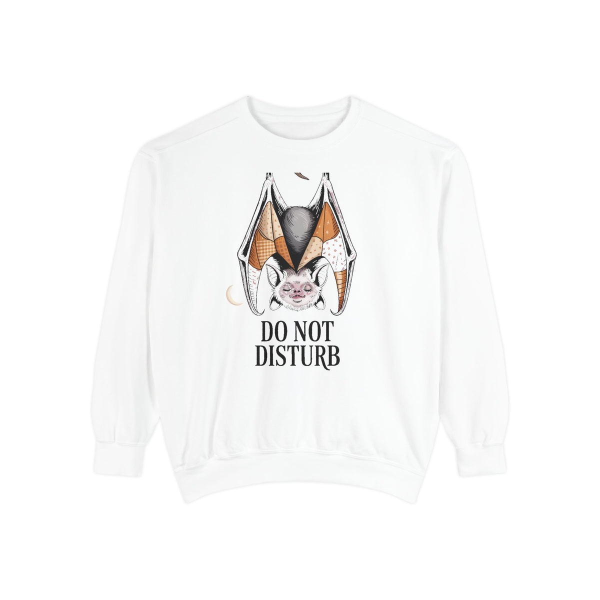 Do Not Disturb Bat Sweatshirt, Halloween Crewneck, Cute Sleepy Bat Embroidered Sweatshirt, Spooky Season Gift