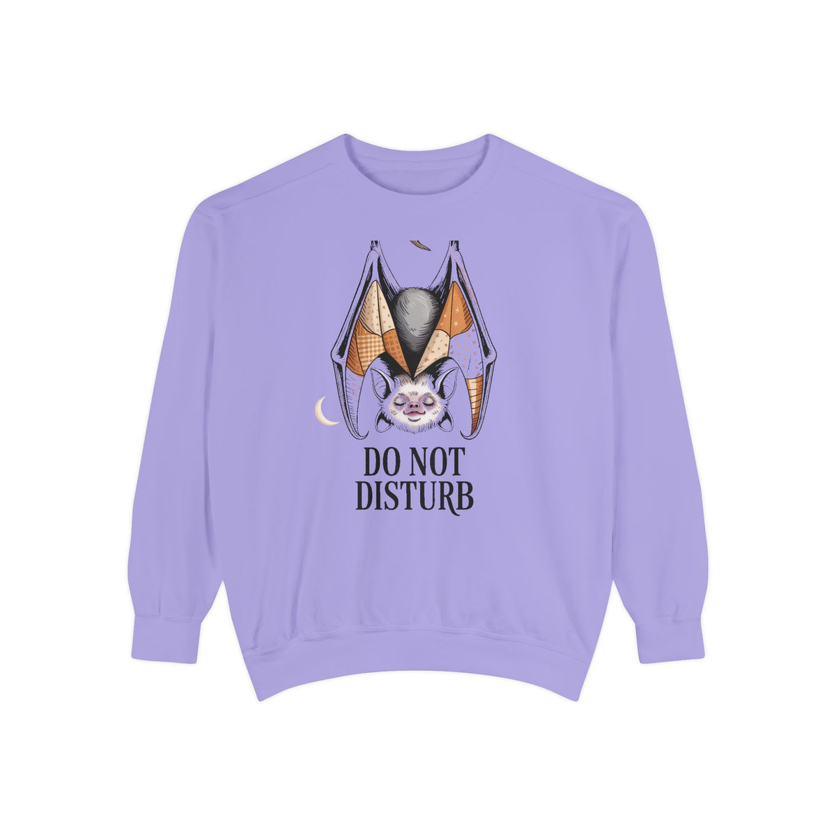 Do Not Disturb Bat Sweatshirt, Halloween Crewneck, Cute Sleepy Bat Embroidered Sweatshirt, Spooky Season Gift
