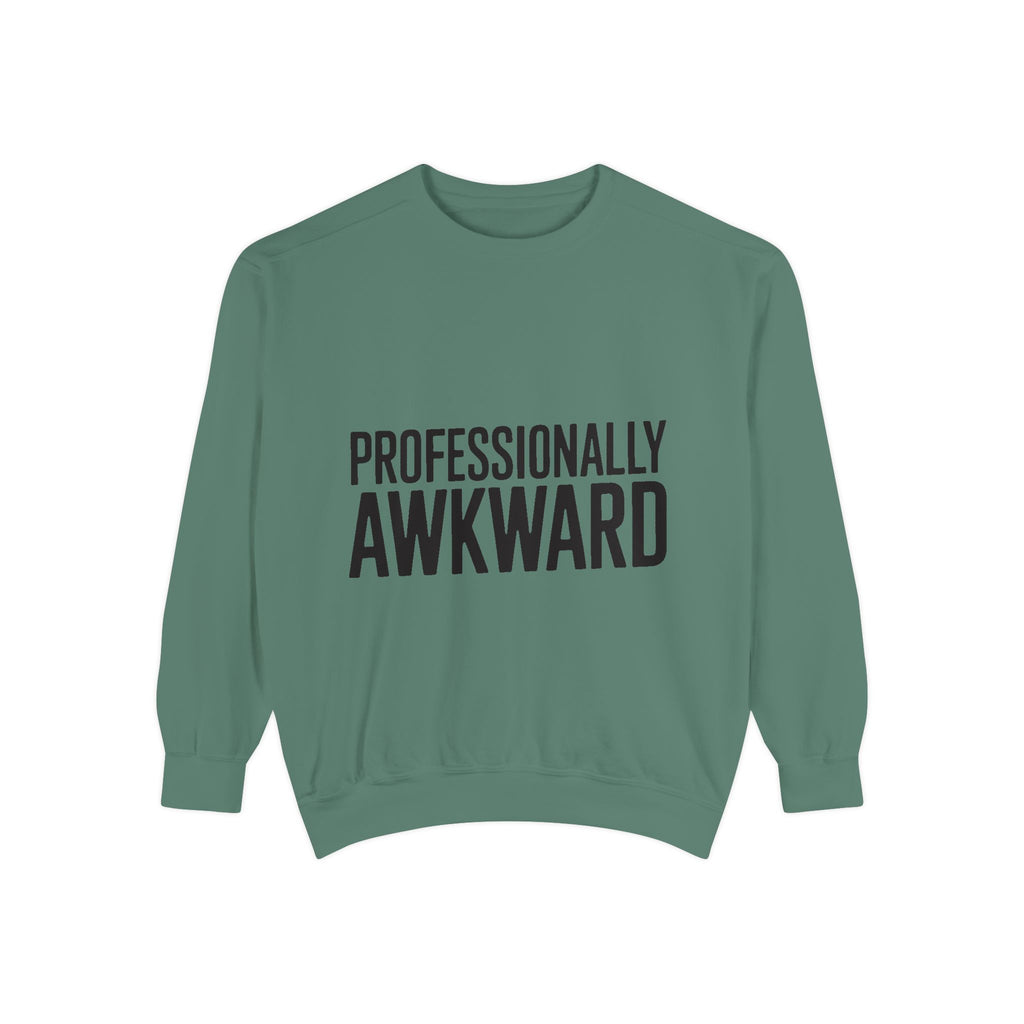 Professionally Awkward Sweatshirt, Funny Embroidered Crewneck, Minimalist Typography Sweatshirt, Sarcastic Coworker Gift