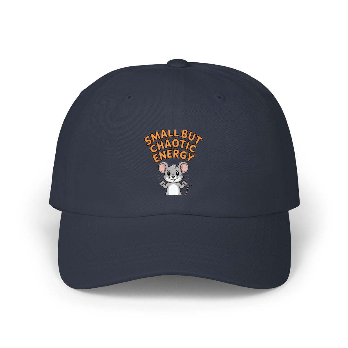 Small But Chaotic Energy Dad Hat, Funny Mouse Embroidered Cap, Cute Cartoon Mouse Baseball Cap, Sarcastic Gift for Him or Her