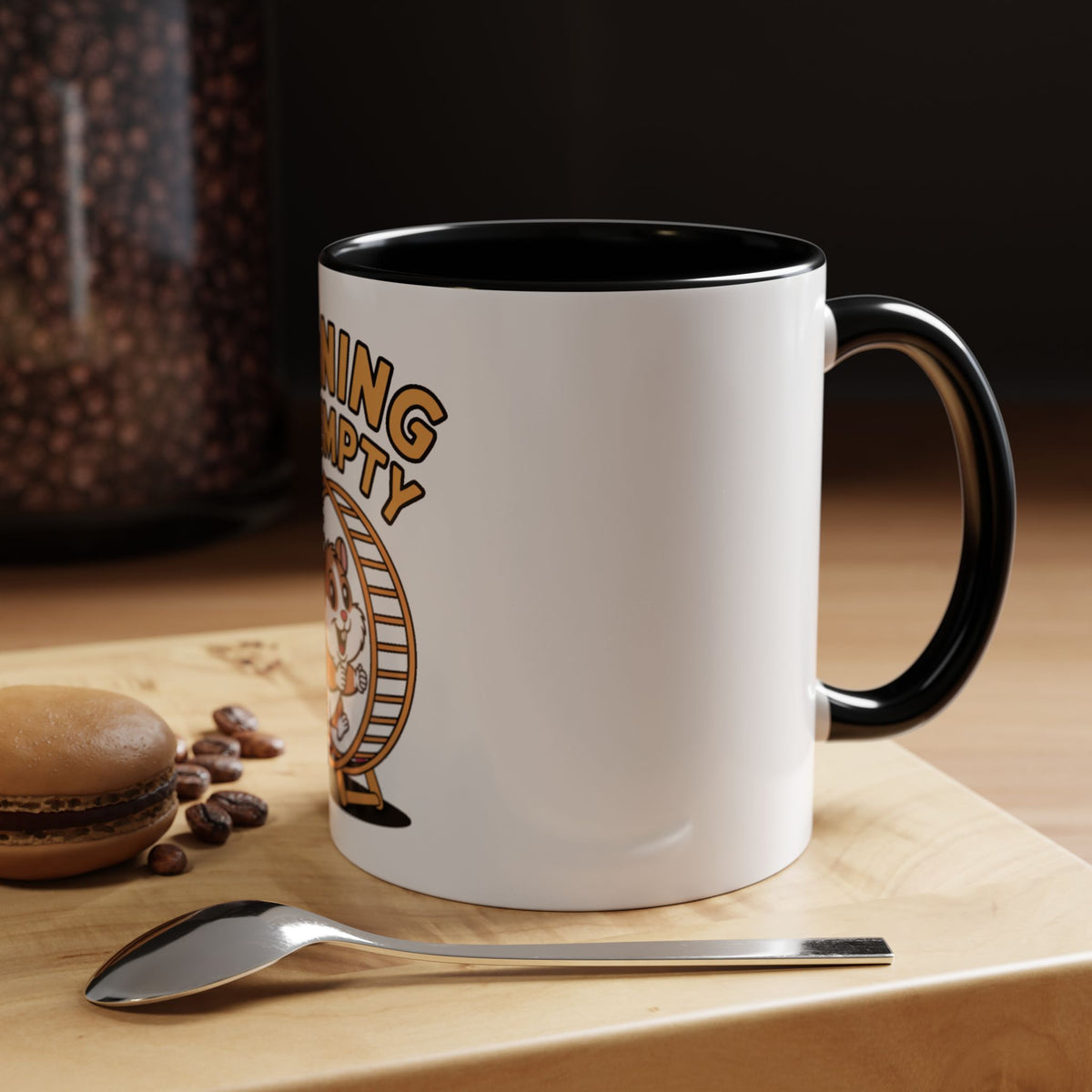 Running On Empty Hamster Mug, Funny Tired Hamster Coffee Cup, Cute Exhausted Wheel Runner Gift, Sarcastic Coffee Mug for Coworker