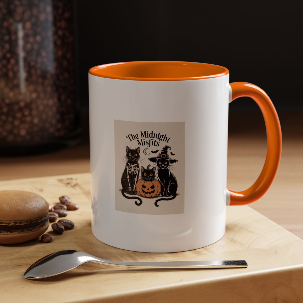 Funny Black Cats Halloween Mug, Vintage Cat Costume Coffee Mug, Spooky Season Cat Lover Gift, Halloween Ceramic Accent Cup