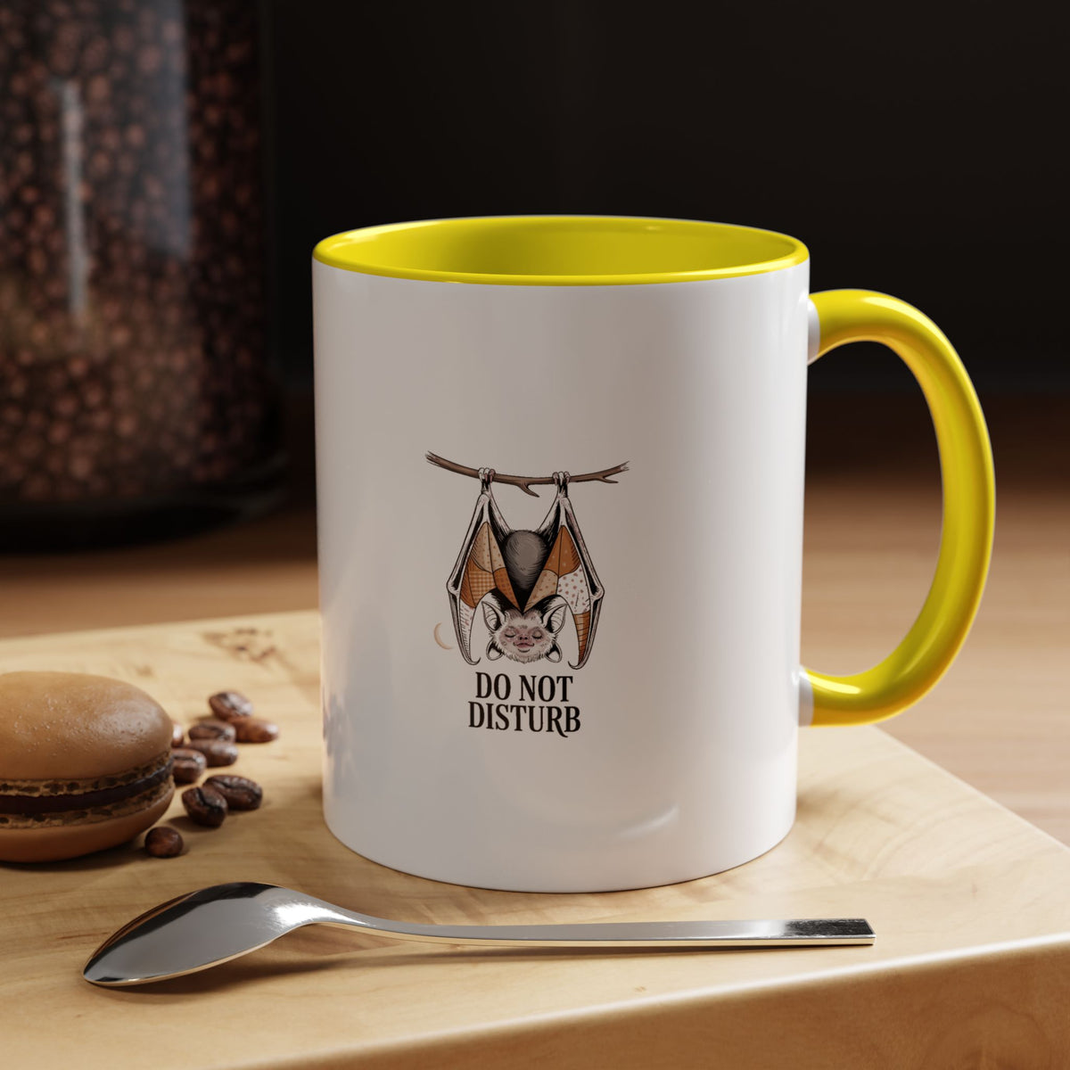 Do Not Disturb Bat Mug, Halloween Coffee Mug, Cute Sleeping Bat Ceramic Mug, Spooky Season Gift, Funny Halloween Cup