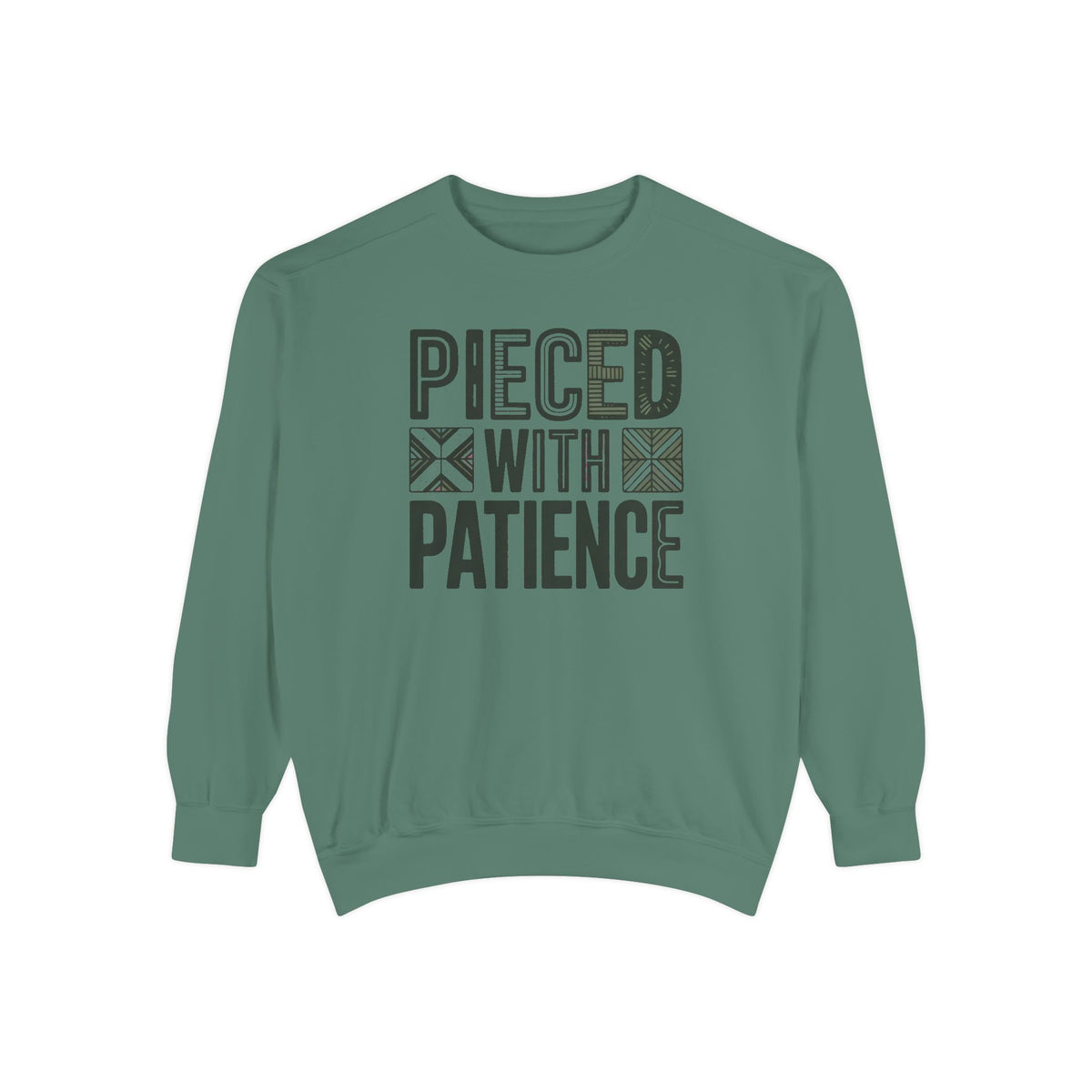 Quilting Sweatshirt, Pieced With Patience Crewneck, Gift For Quilter, Quilting Hobby Sweatshirt, Patchwork Lover Gift, Quilt Block Crewneck