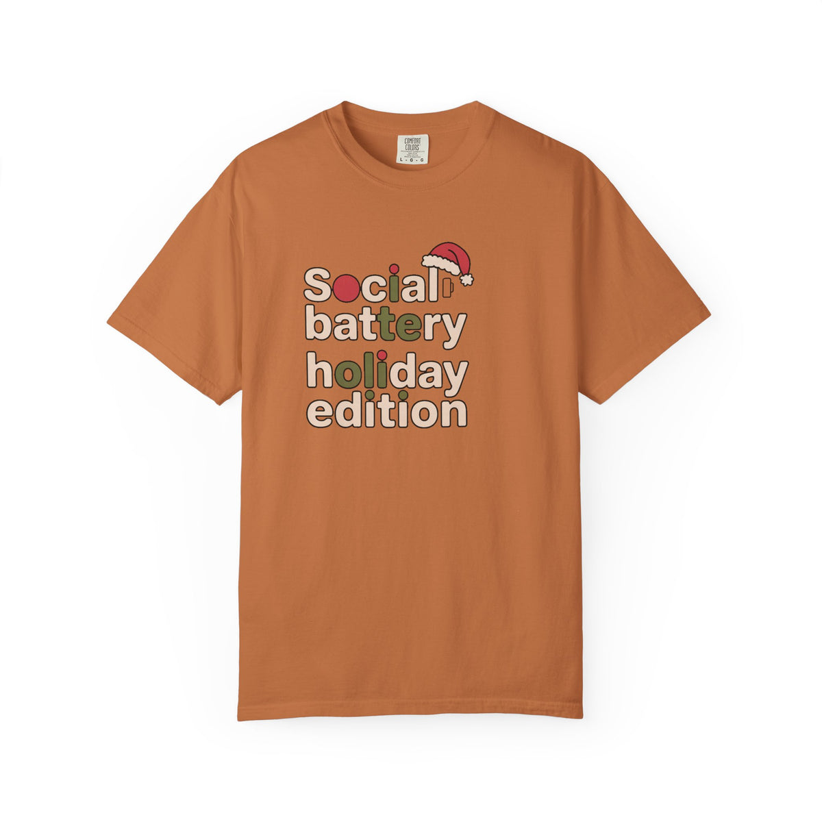 Social Battery Holiday Edition Shirt, Funny Christmas Tee For Socially Tired, Introvert Christmas Gift, Low Battery Holiday Shirt, Funny Xm…