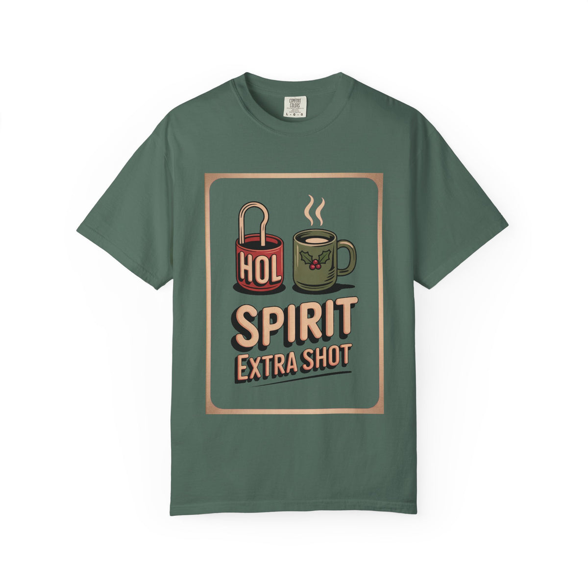 Coffee Lover Christmas Shirt, Holiday Spirit Extra Shot Tee, Funny Christmas Coffee Gift, Retro Diner Coffee Shirt, Coffee Addict Holiday T…