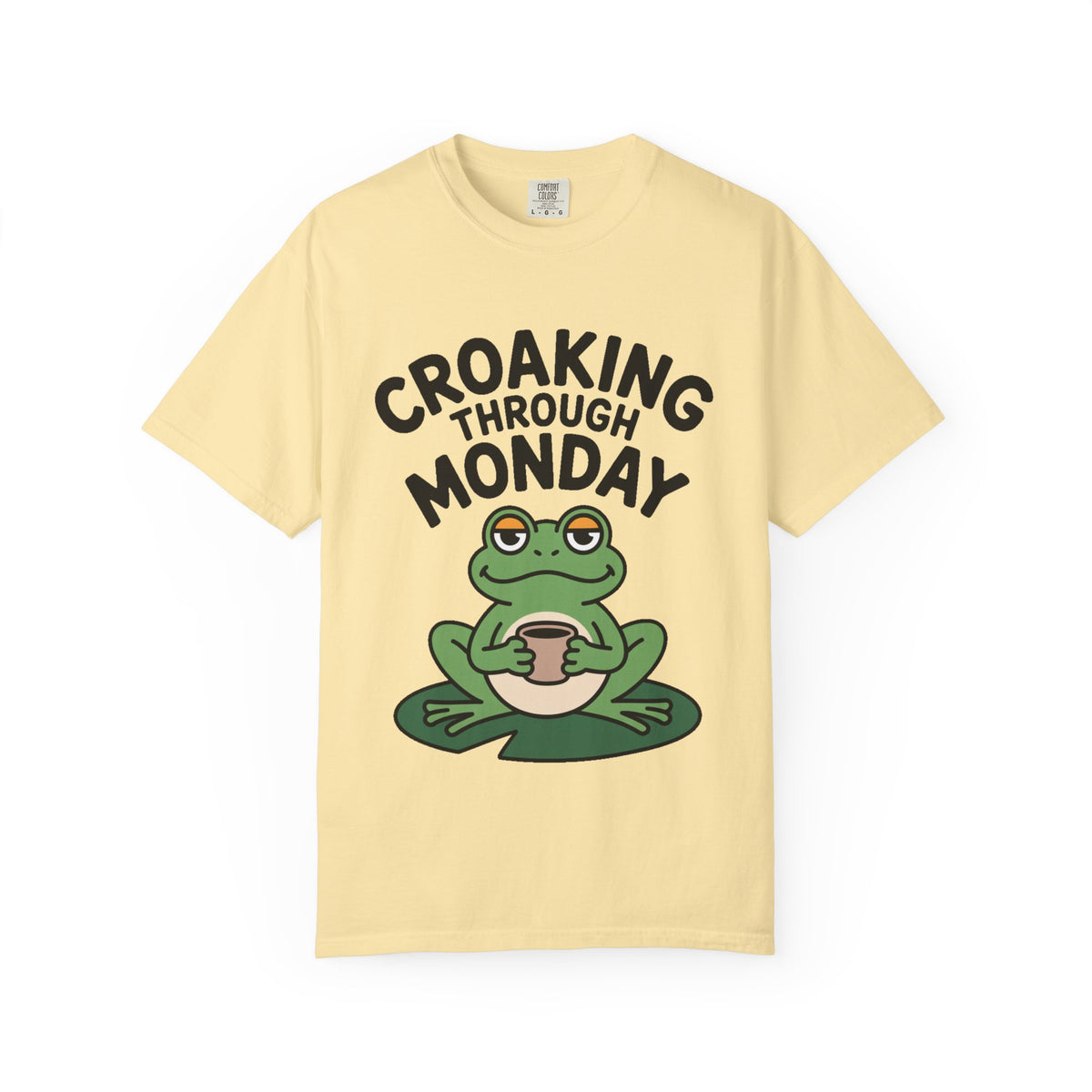 Croaking Through Monday Shirt, Funny Frog Coffee T-Shirt, Cute Frog Lover Gift, Monday Mood Tee, Sarcastic Frog Shirt