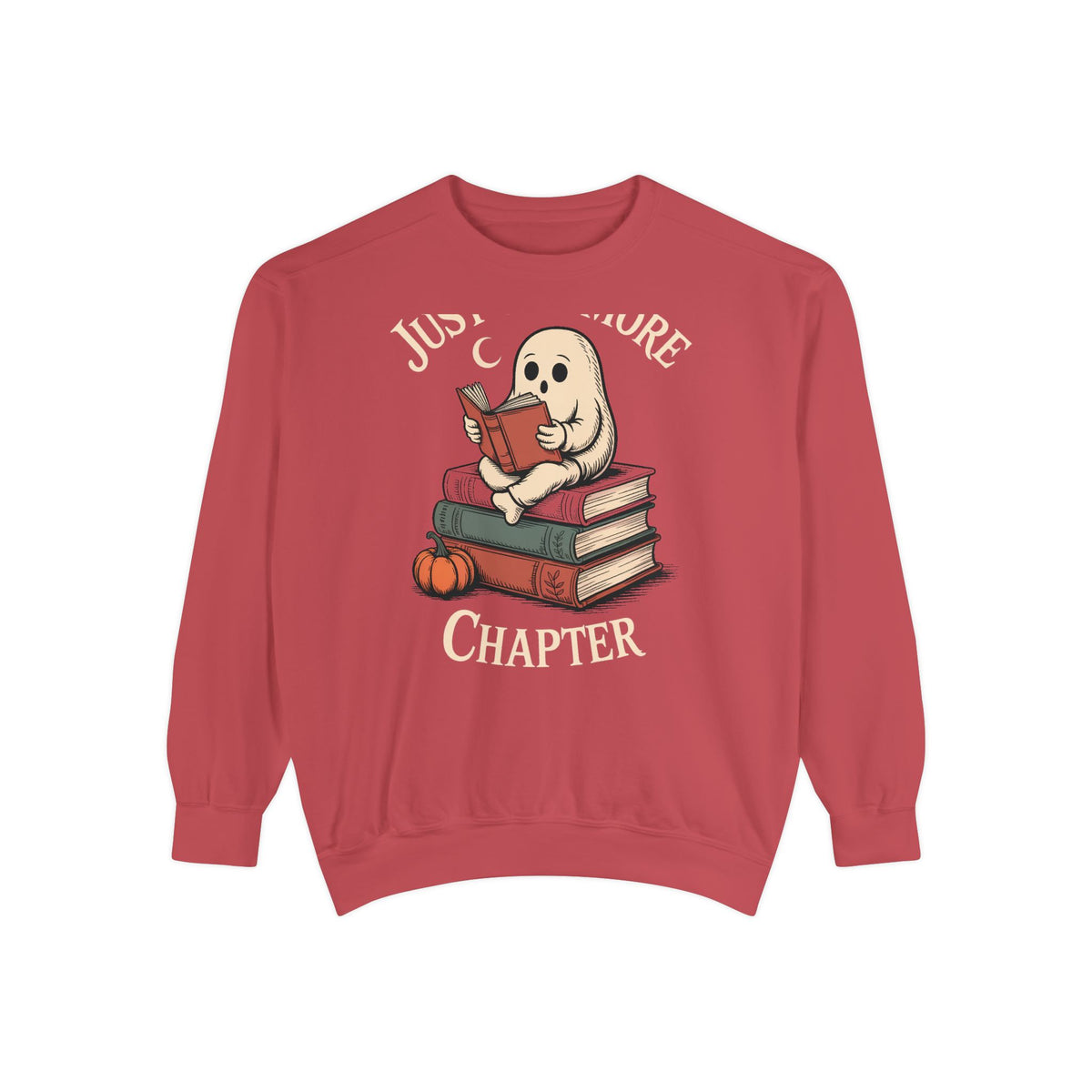 Just One More Chapter Ghost Sweatshirt, Halloween Reading Crewneck, Bookish Ghost Sweatshirt, Cozy Fall Book Lover Gift