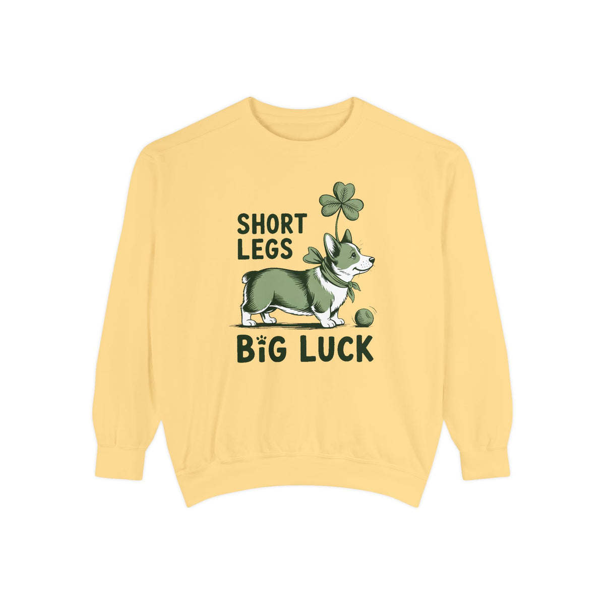 Corgi Owner Sweatshirt, St Patrick's Day Gift For Corgi Mom, Short Legs Big Luck Crewneck, Funny Corgi Lover Tee, Lucky Dog Owner Sweatshirt