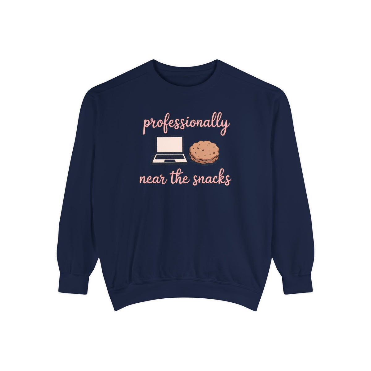 Remote Worker Sweatshirt, Professionally Near The Snacks, Funny Work From Home Gift, Sarcastic Office Crewneck, Coworker Christmas Gift, WF…