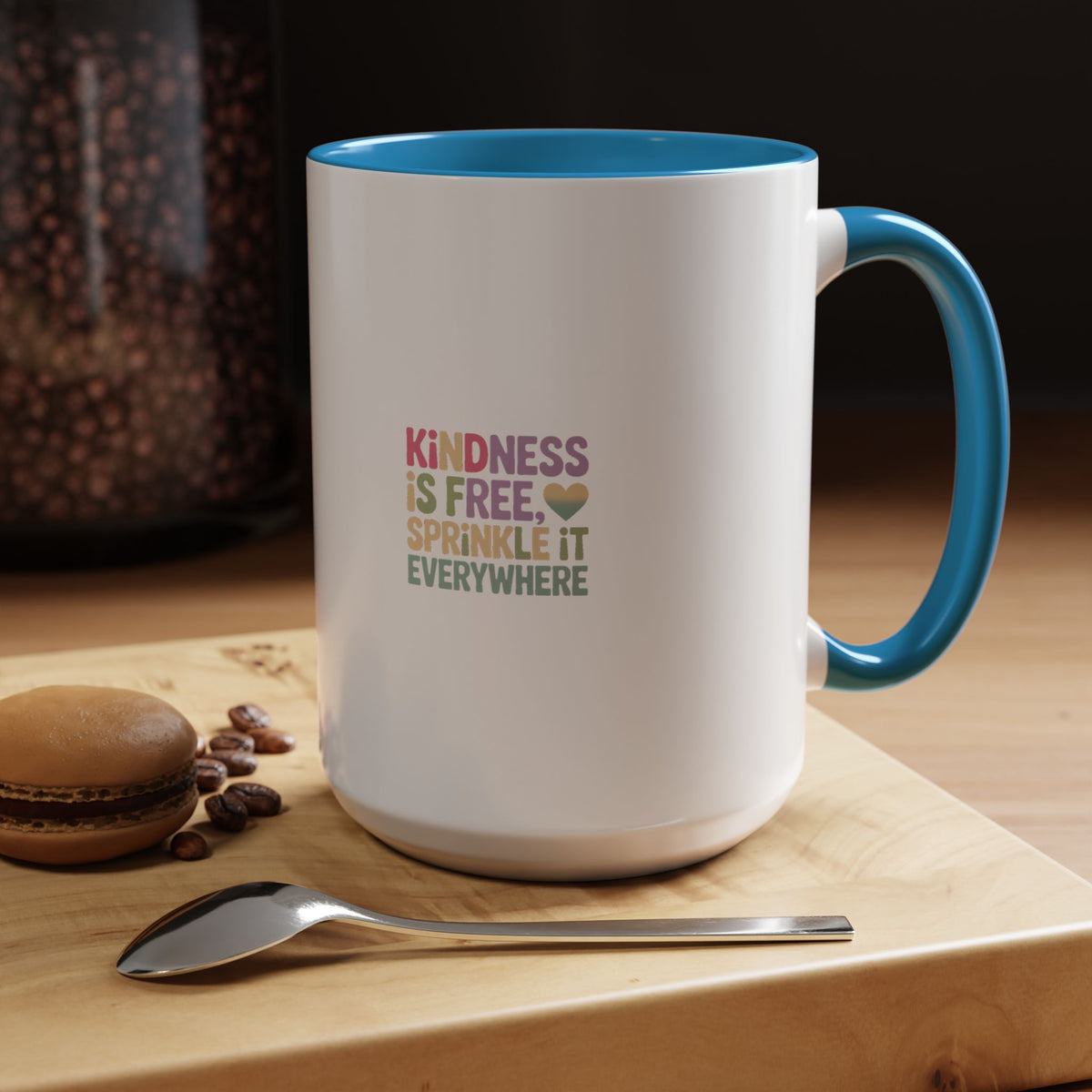 Kindness Is Free Sprinkle It Everywhere Mug, Pastel Gradient Typography Coffee Mug, Positive Quote Mug, Kindness Gift for Friend Teacher