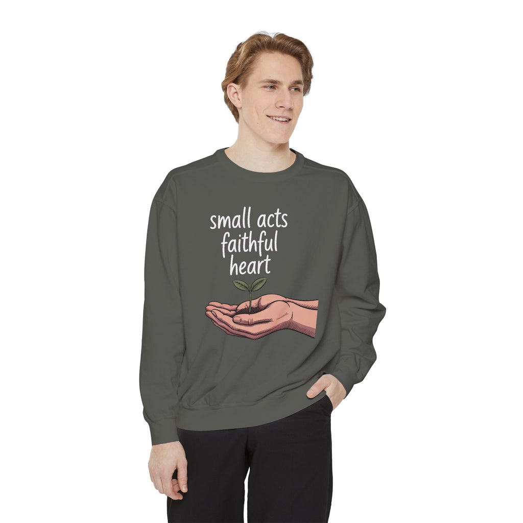 Church Volunteer Sweatshirt, Small Acts Faithful Heart Crewneck, Faith Based Gift For Volunteer, Christian Positive Message Pullover, Minis…