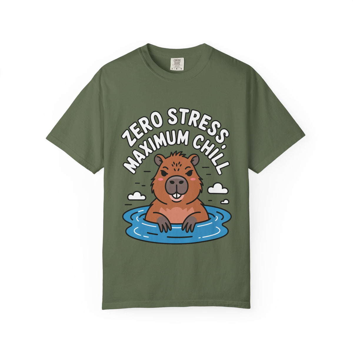 Zero Stress Capybara Shirt, Funny Hot Spring Capybara T-Shirt, Maximum Chill Tee, Cute Animal Lover Gift