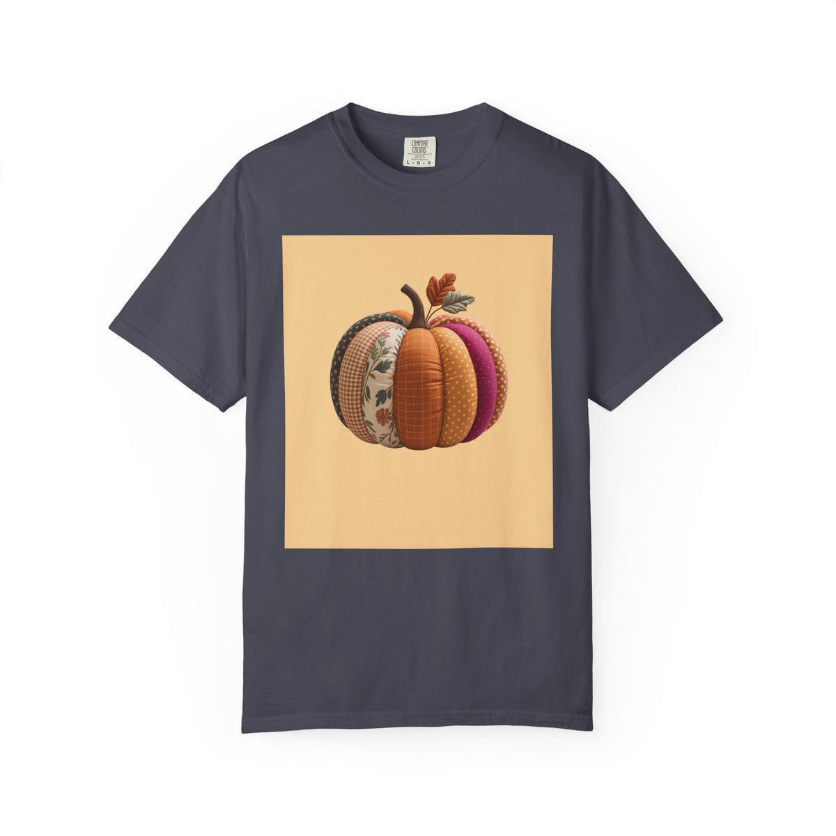 Patchwork Pumpkin T-Shirt, Cute Fall Pumpkin Halloween Shirt, Quilted Autumn Pumpkin Tee, Cozy Halloween Gift
