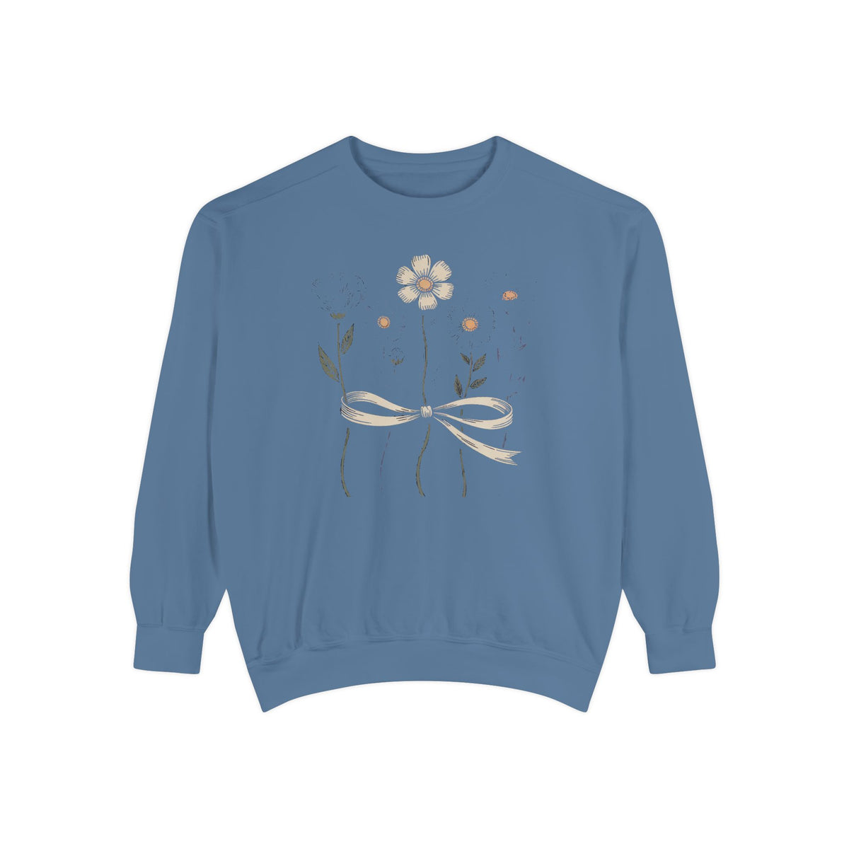 Flower Lover Sweatshirt, Fourth of July Gift, Patriotic Wildflower Crewneck, 4th of July Gift For Flower Lover, Americana Floral Sweatshirt