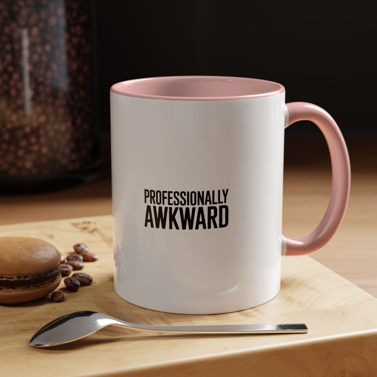 Professionally Awkward Mug, Funny Sarcastic Coffee Mug, Introvert Gift, Bold Typography Coworker Gift, Awkward Office Mug
