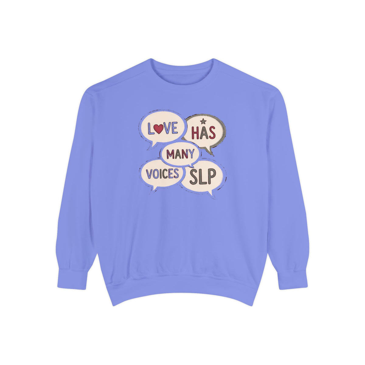 SLP Sweatshirt, Valentine's Day Gift For Speech Language Pathologist, Love Has Many Voices Crewneck, Speech Therapist Valentine Gift, SLP A…