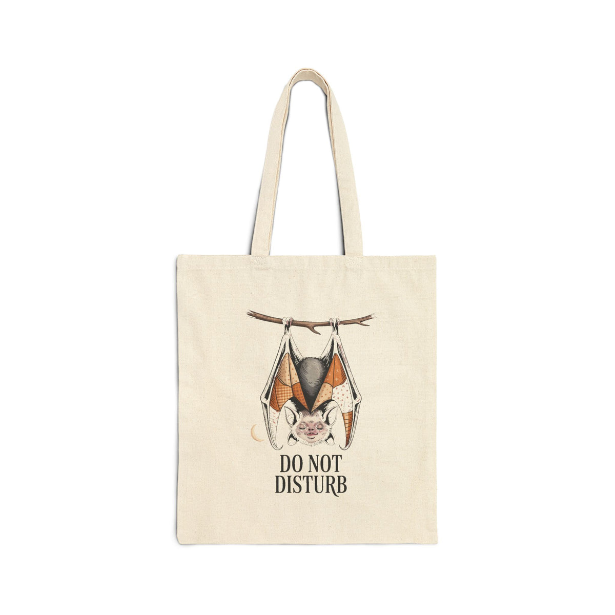 Do Not Disturb Bat Tote Bag, Halloween Canvas Tote, Cute Sleepy Bat Bag, Vintage Storybook Halloween Gift, Spooky Season Tote
