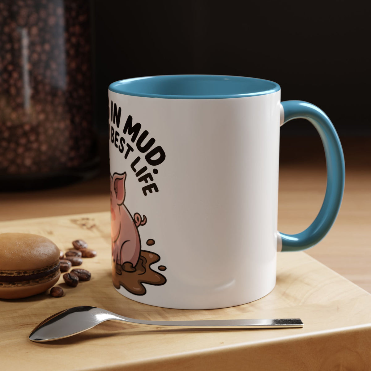Living My Best Life Pig Mug, Funny Pig Coffee Mug, Rolling In Mud Cute Pig Gift, Farm Animal Lover Mug, Cute Pig Lover Present