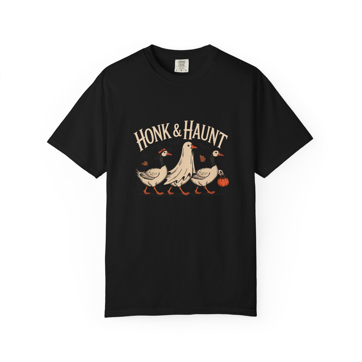 Honk & Haunt Geese Halloween Shirt, Funny Goose Halloween Tee, Vintage Spooky Season T-Shirt, Witch Ghost Goose Gift