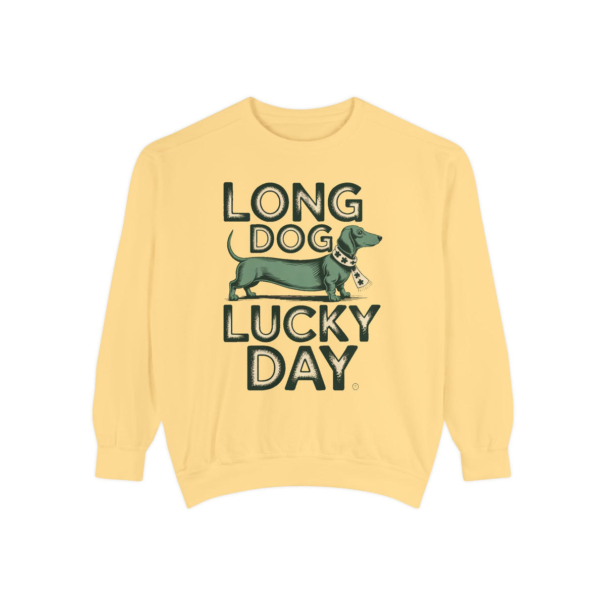 Dachshund Sweatshirt, St Patrick's Day Gift For Dog Owner, Long Dog Lucky Day Crewneck, Wiener Dog Lover Gift, Funny Dachshund Shirt