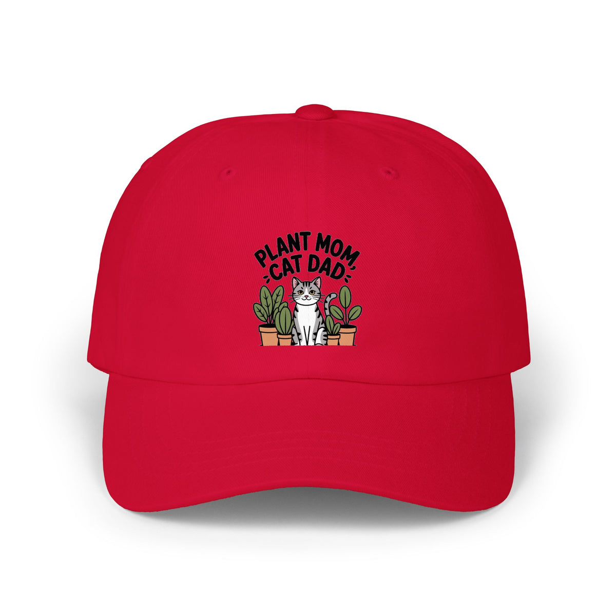 Plant Mom Cat Dad Hat, Funny Cat Dad Embroidered Cap, Plant Lover Gift, Cute Cat and Plants Hat, Crazy Cat Lady Gift for Her