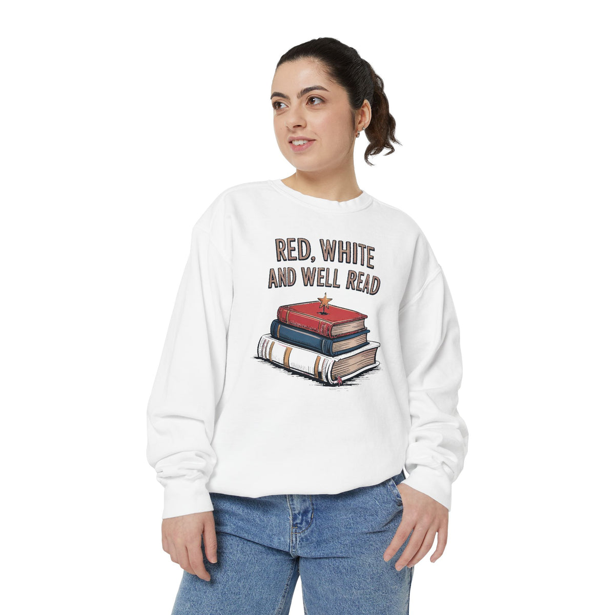 Book Lover Sweatshirt, Red White and Well Read, Fourth of July Gift for Readers, Patriotic Bookworm Tee, 4th of July Crewneck, Bookish Inde…