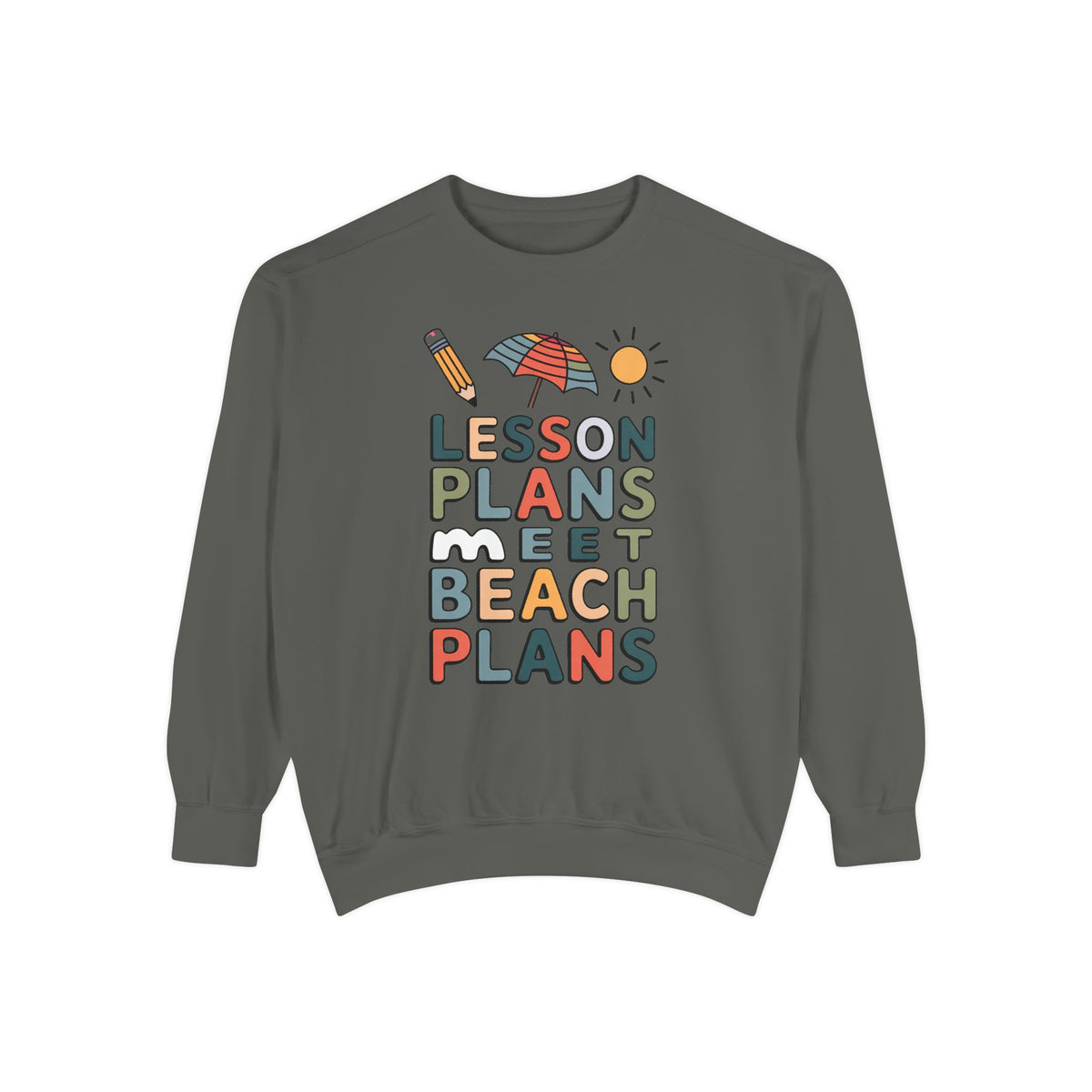 Teacher Sweatshirt, Lesson Plans Meet Beach Plans, End of School Year Gift For Teacher, Summer Break Crewneck, Last Day of School Gift, Tea…