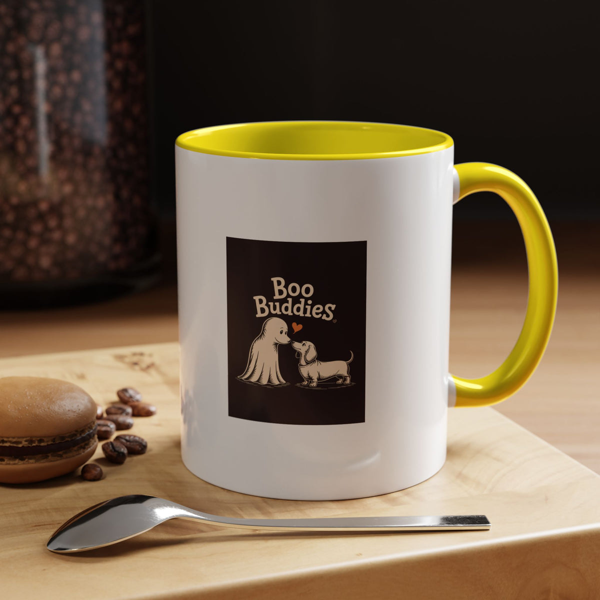 Boo Buddies Dog And Ghost Mug, Halloween Dachshund Ghost Coffee Mug, Cute Spooky Season Gift, Funny Dog Lover Halloween Mug